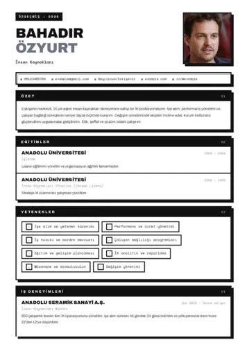 İnsan Kaynakları Cv Örnekleri cv indir